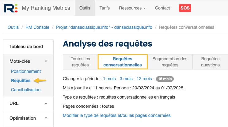 Détection des requêtes conversationnelles